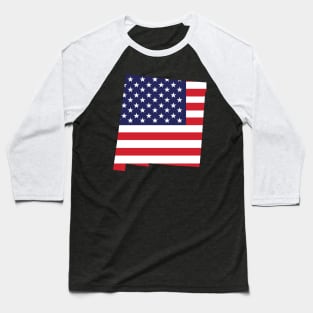 New Mexico State Shape Flag Background Baseball T-Shirt